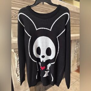 NWT Gothic Skelanimals Jack the Rabbit Bunny Oversized Sweater Size Medium